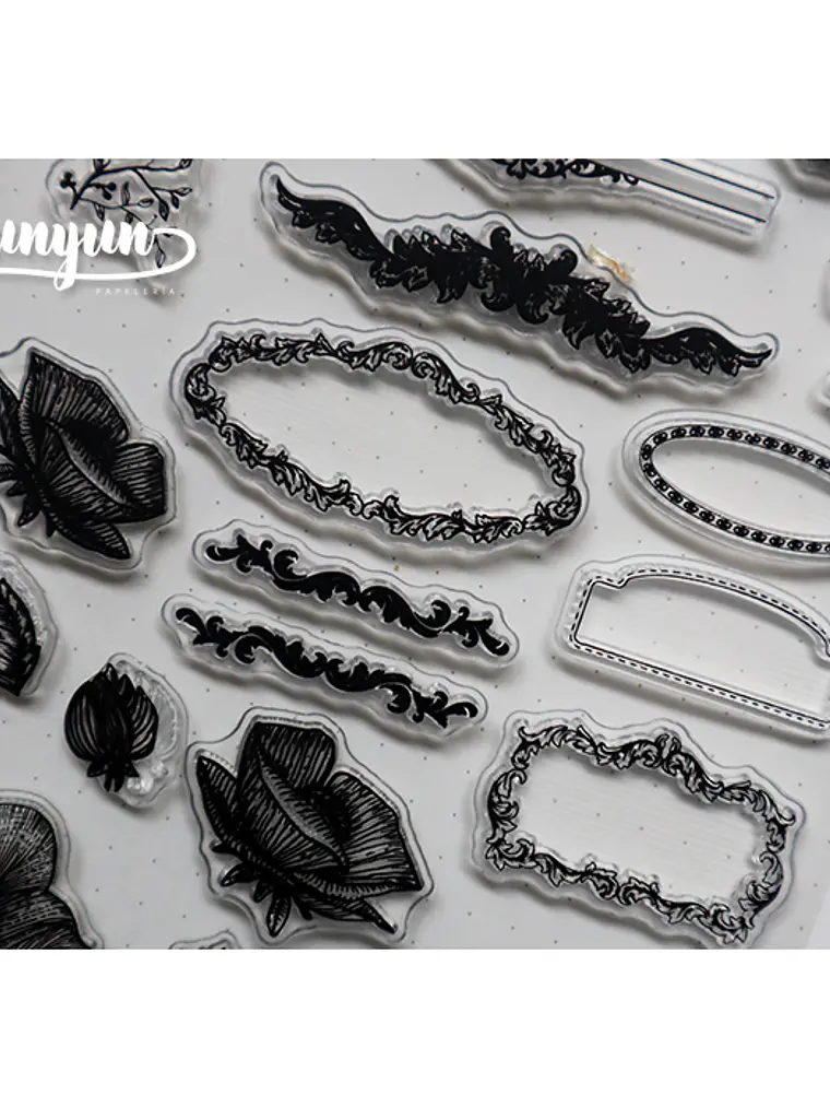 Sellos Bordes & Flores - 25 pzas 2