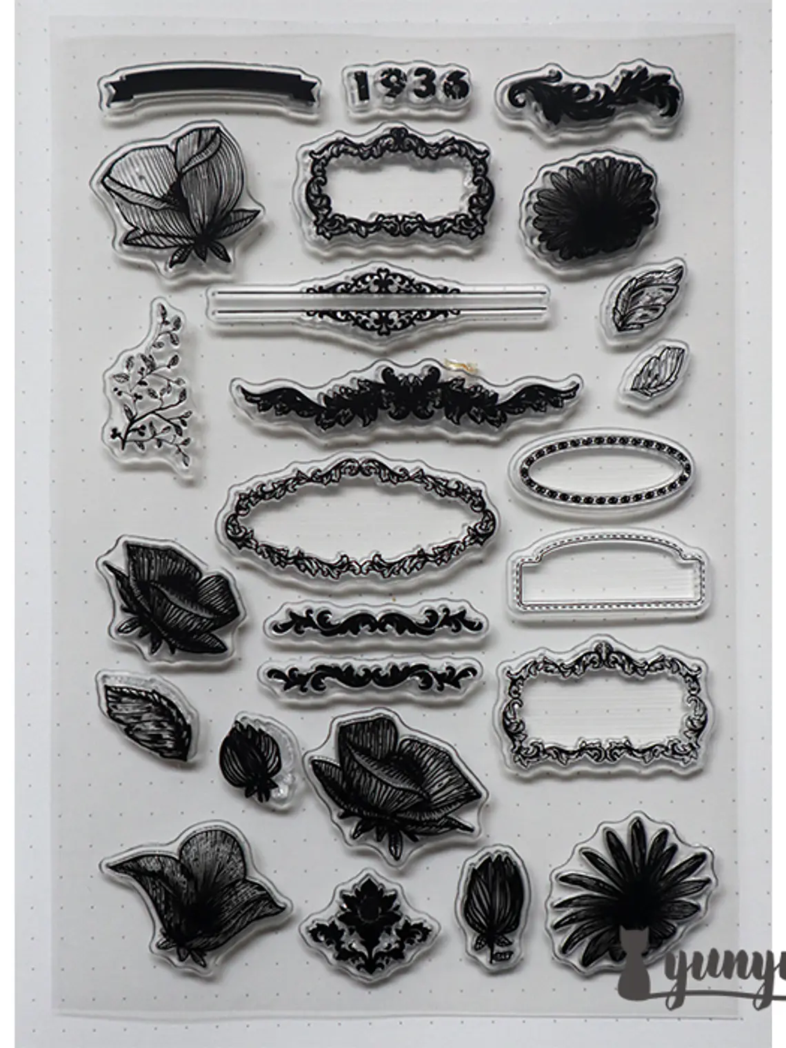 Sellos Bordes & Flores - 25 pzas 1