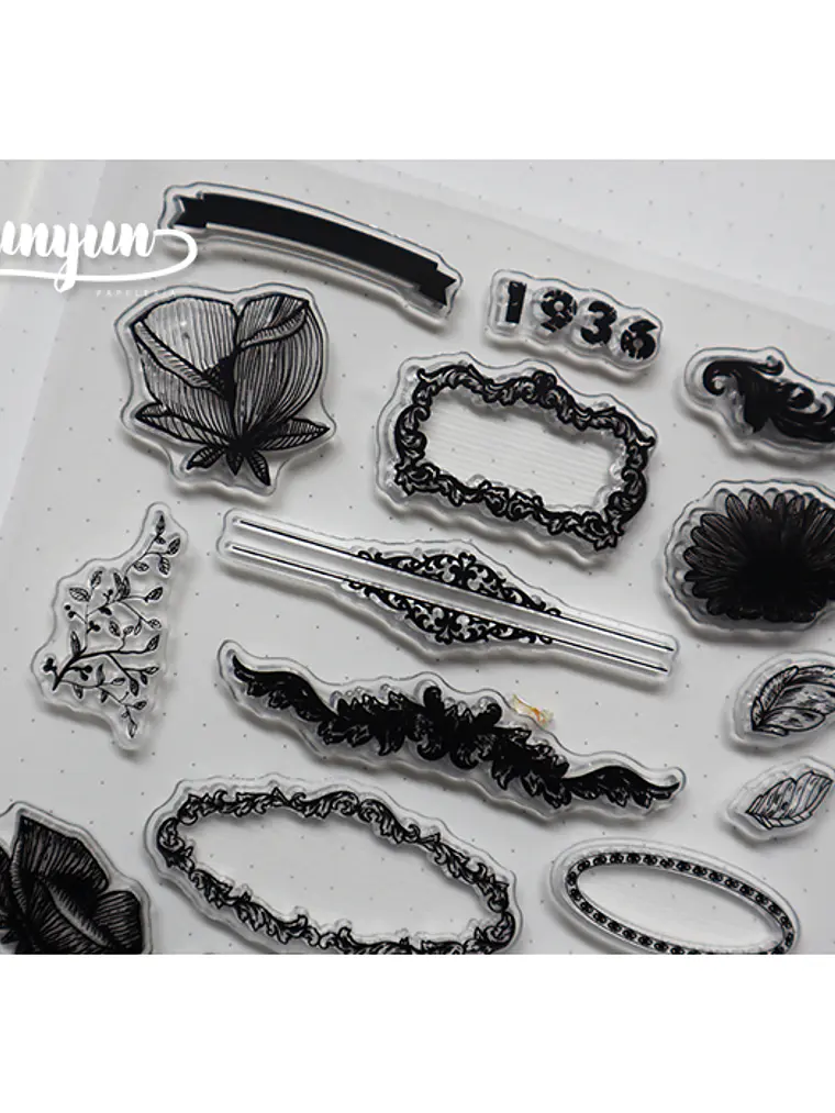 Sellos Bordes & Flores - 25 pzas 3