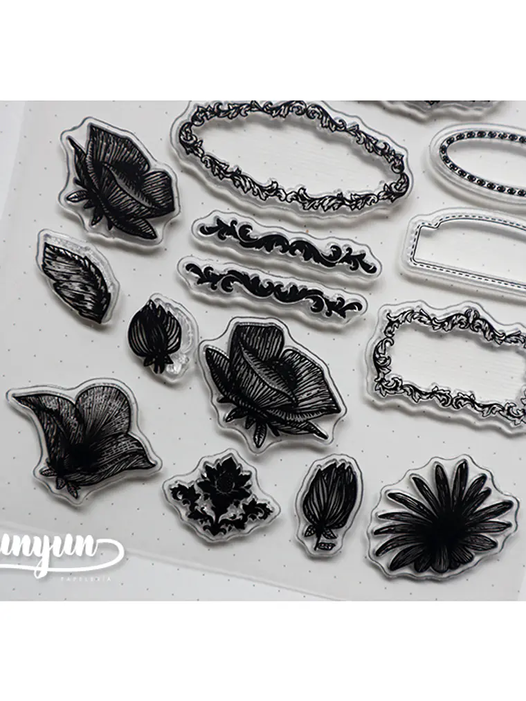 Sellos Bordes & Flores - 25 pzas 4