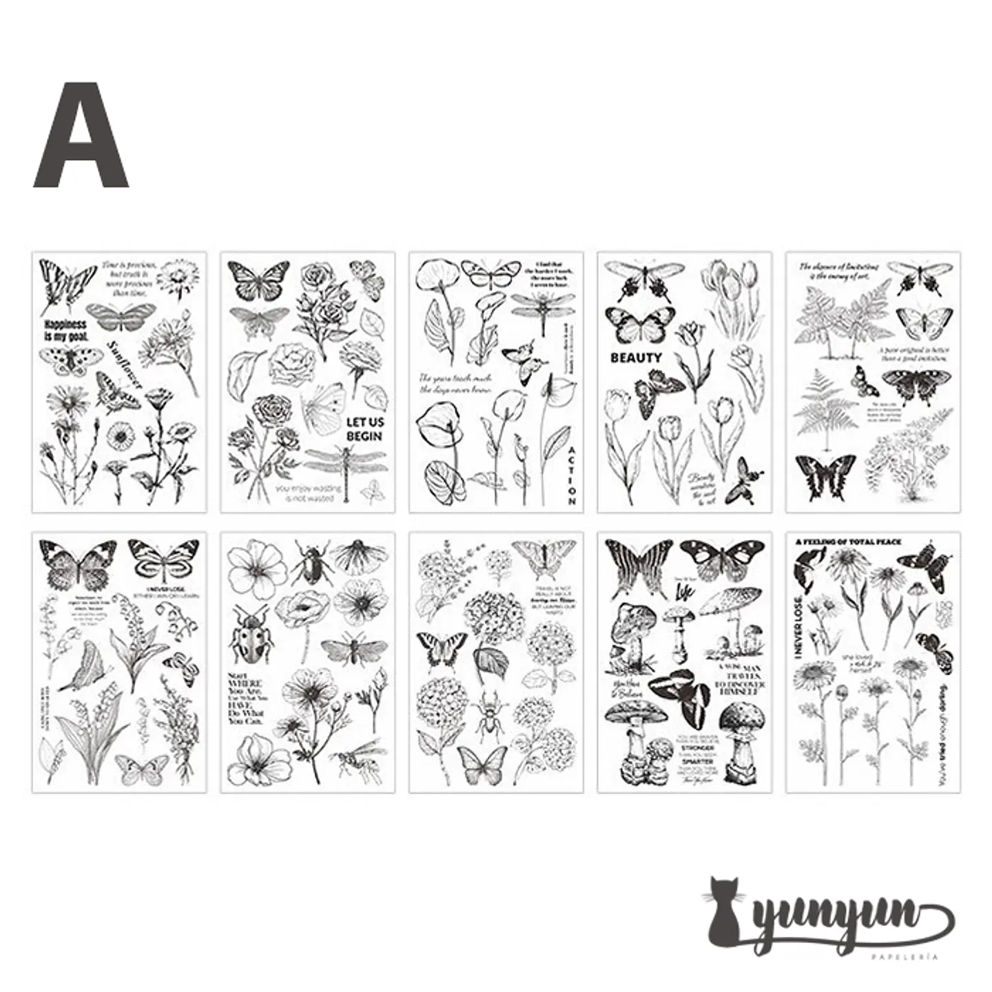 Sticker Book Black and White Diary - 30 pzas 12