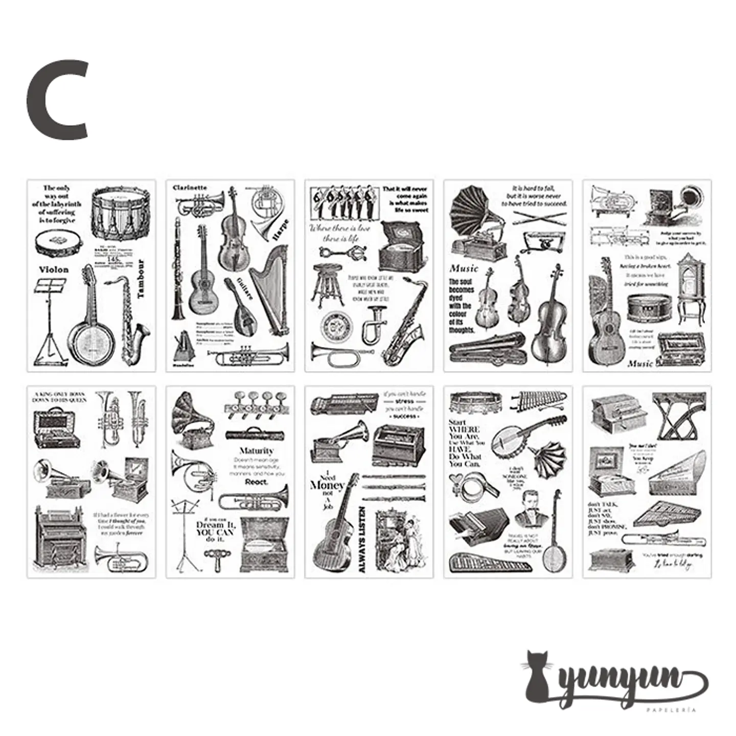 Sticker Book Black and White Diary - 30 pzas 14
