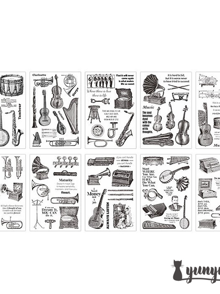 Sticker Book Black and White Diary - 30 pzas 14