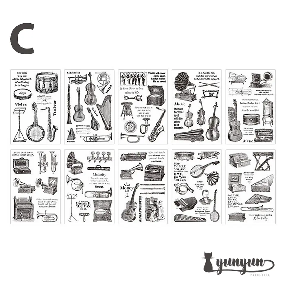 Sticker Book Black and White Diary - 30 pzas 14