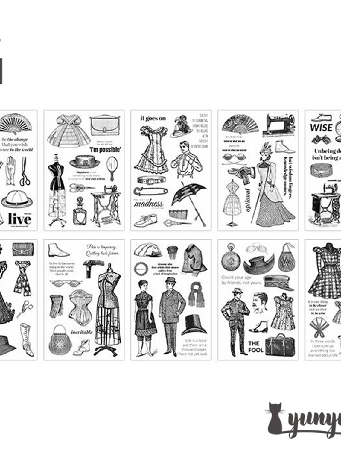 Sticker Book Black and White Diary - 30 pzas 18