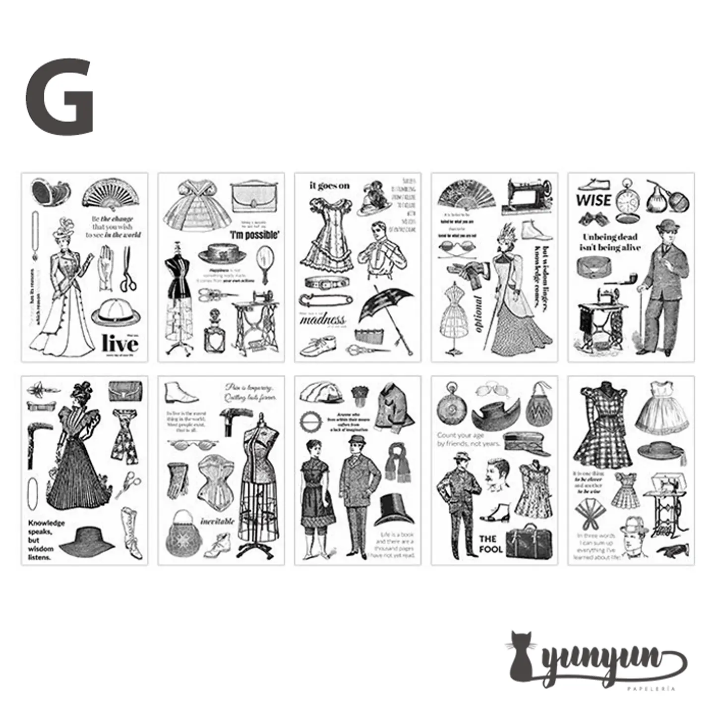 Sticker Book Black and White Diary - 30 pzas 18