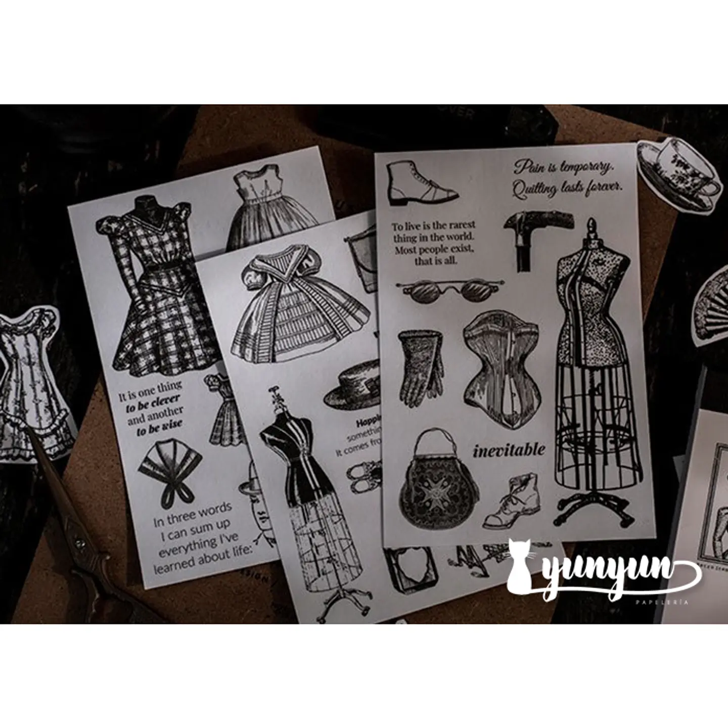 Sticker Book Black and White Diary - 30 pzas 4