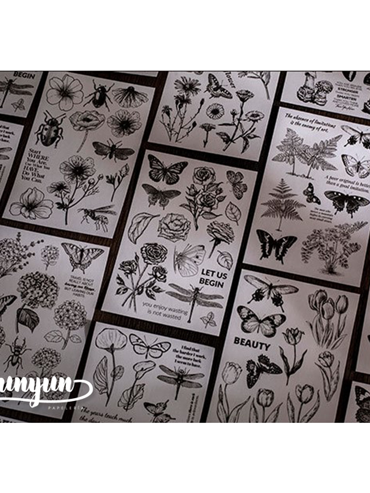 Sticker Book Black and White Diary - 30 pzas 2