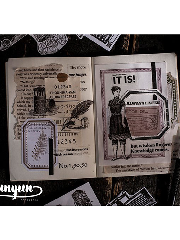 Sticker Book Black and White Diary - 30 pzas 9