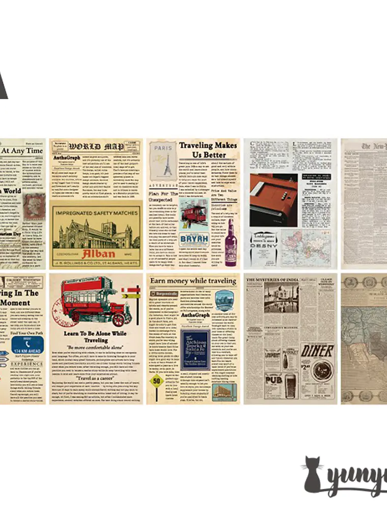 Papeles Periódico Vintage - 30 pzas 11