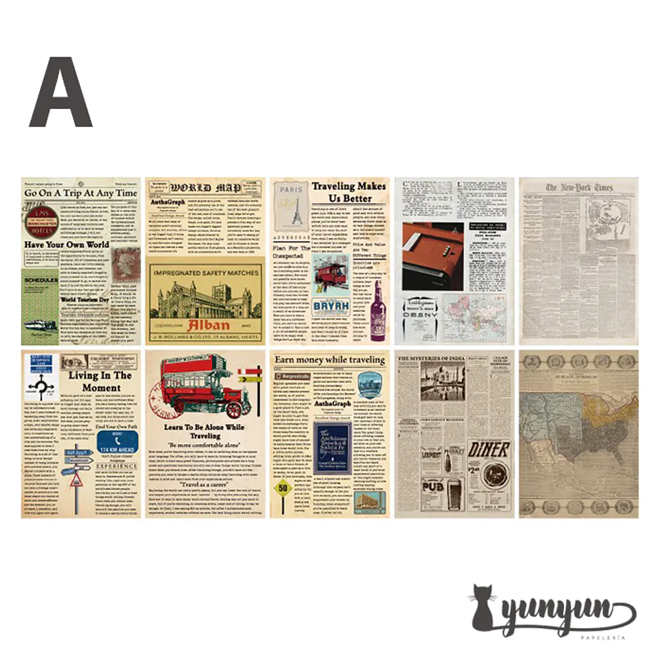 Papeles Periódico Vintage - 30 pzas 11