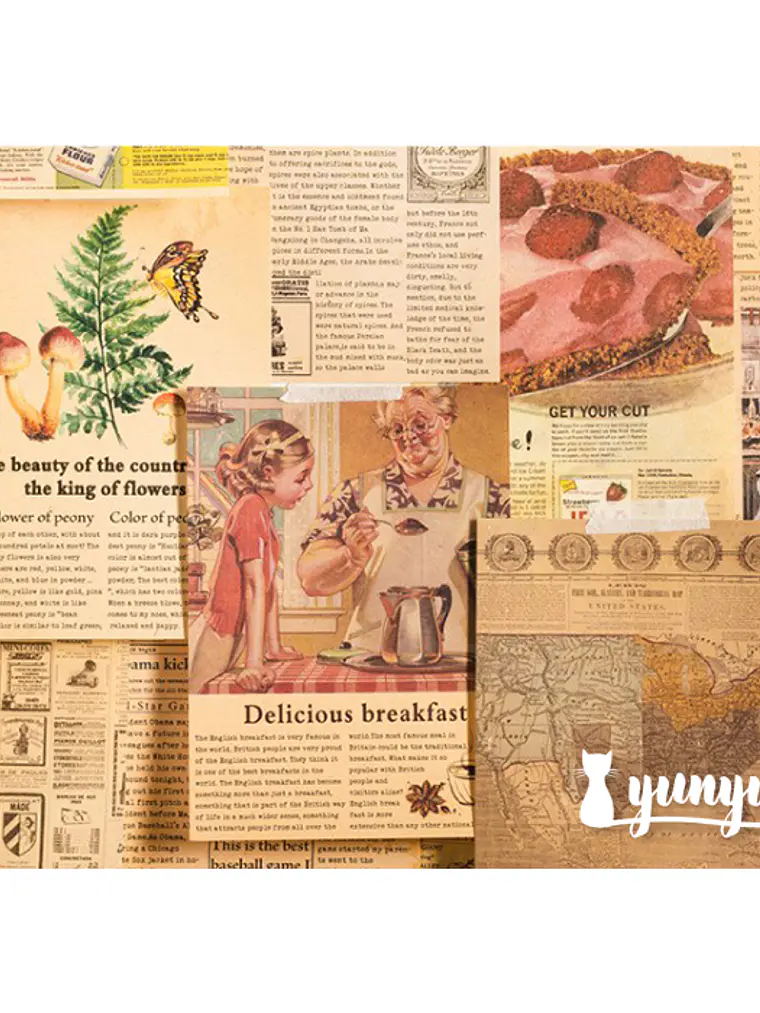 Papeles Periódico Vintage - 30 pzas 2