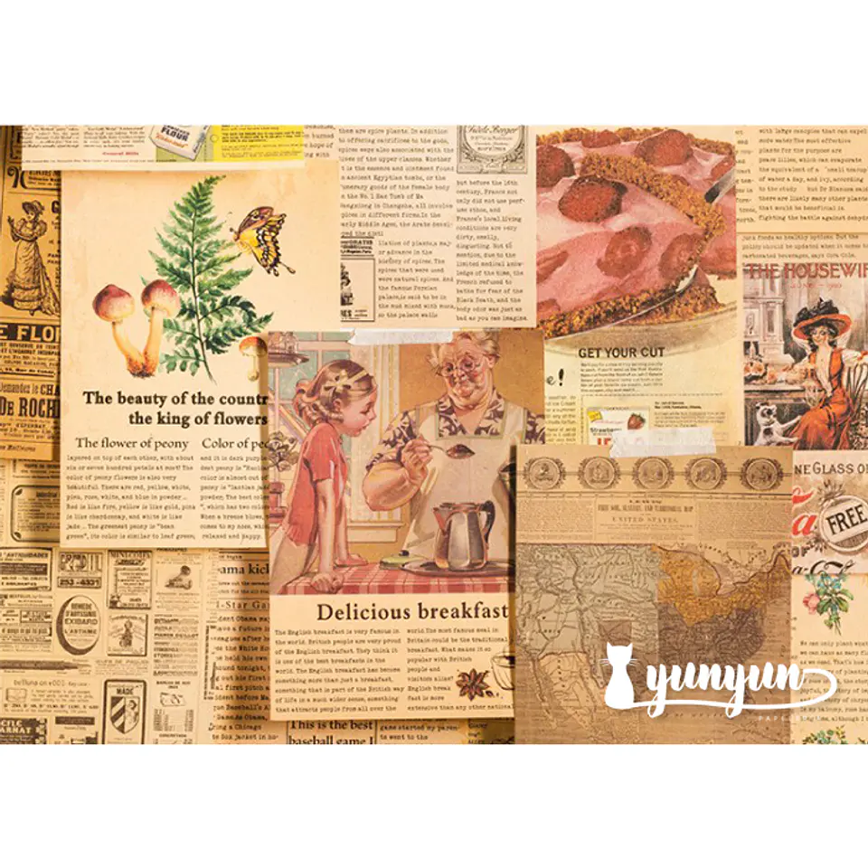 Papeles Periódico Vintage - 30 pzas 2