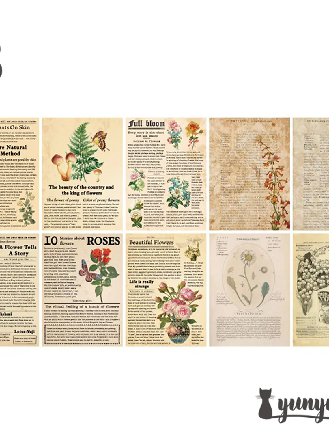 Papeles Periódico Vintage - 30 pzas 12