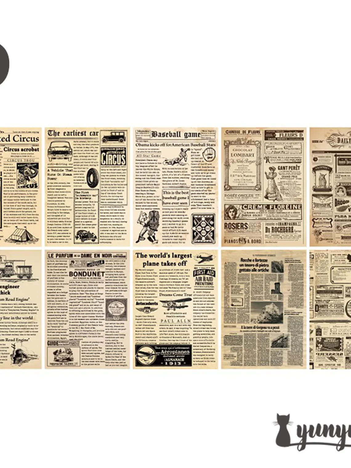 Papeles Periódico Vintage - 30 pzas 14