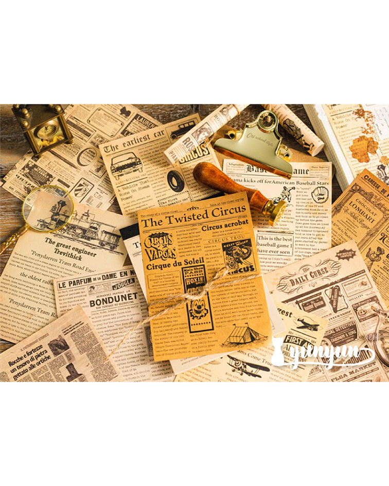 Papeles Periódico Vintage - 30 pzas