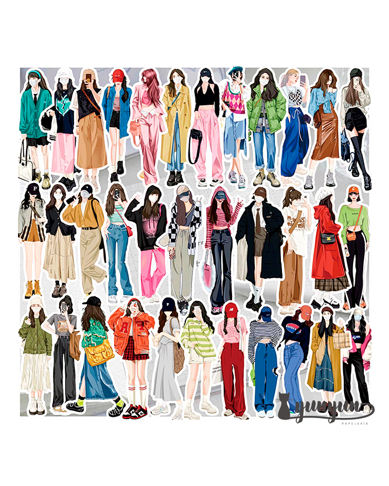Stickers Fashion Girls - 58 pzas