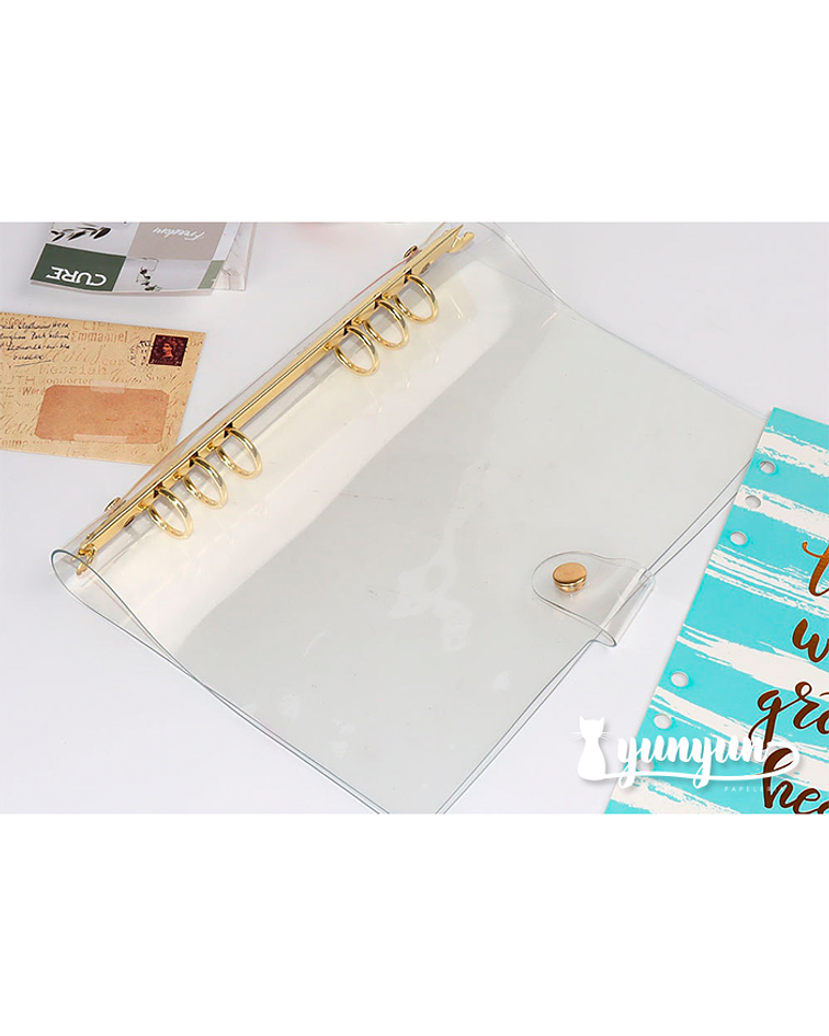 Cubierta Plástico Transparente - Cuaderno Binder Gold