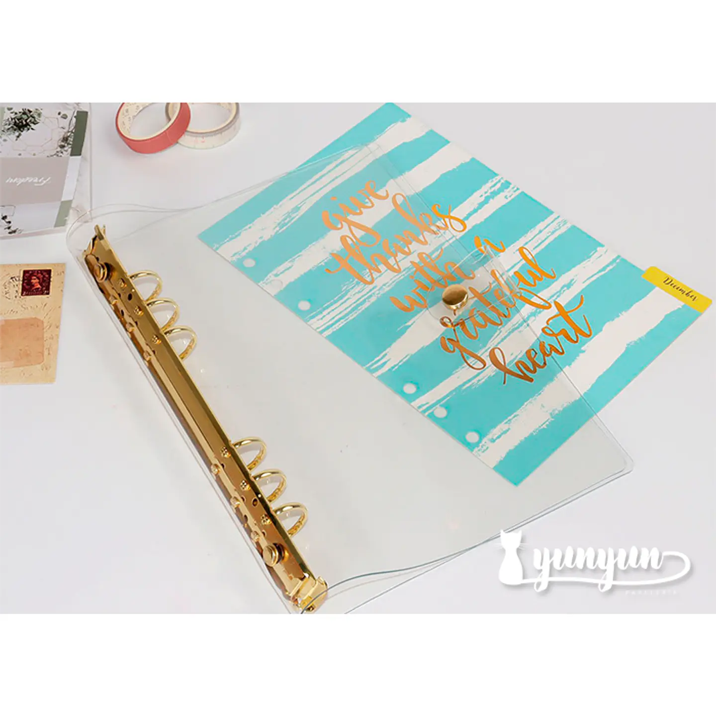 Cubierta Plástico Transparente - Cuaderno Binder Gold 6