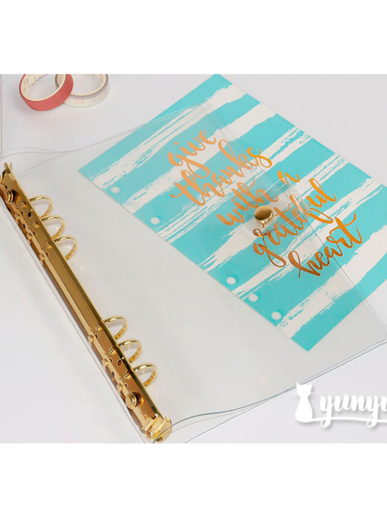 Cubierta Plástico Transparente - Cuaderno Binder Gold 6