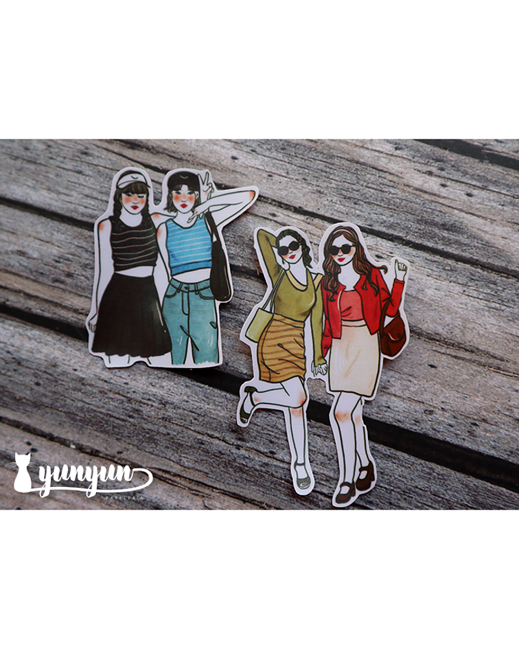 Stickers Girl Friends - 11 pzas