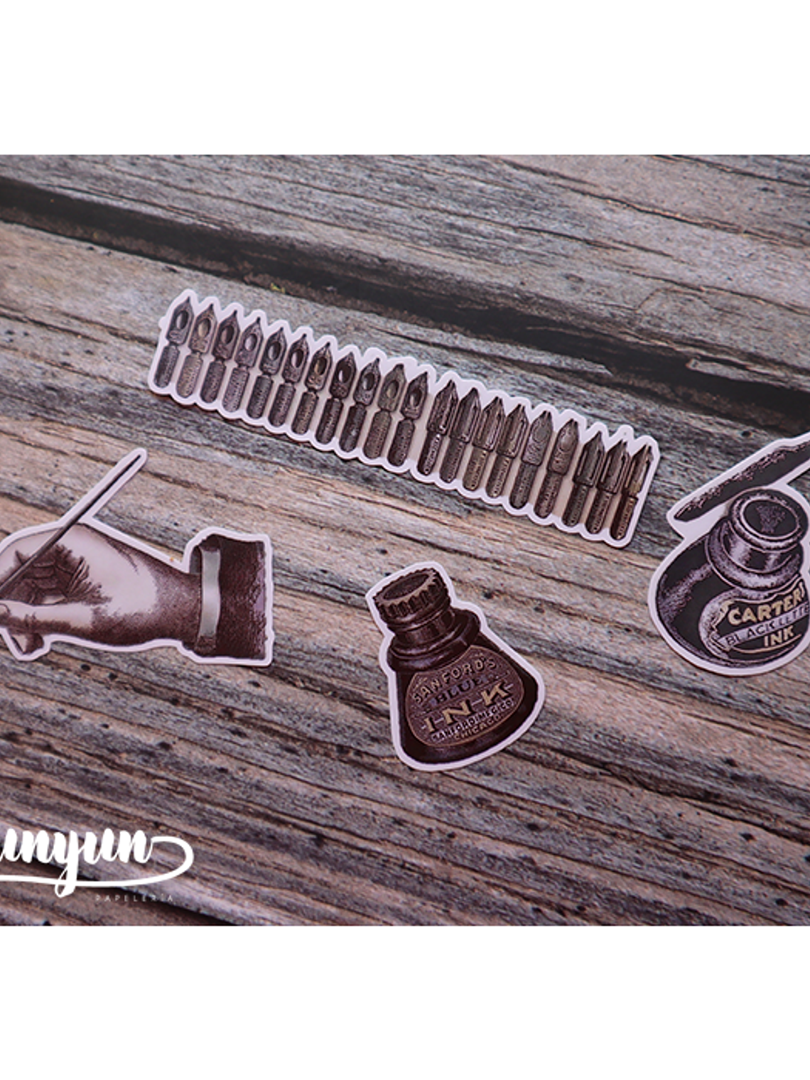 Stickers Escritura Vintage - 18 pzas 7