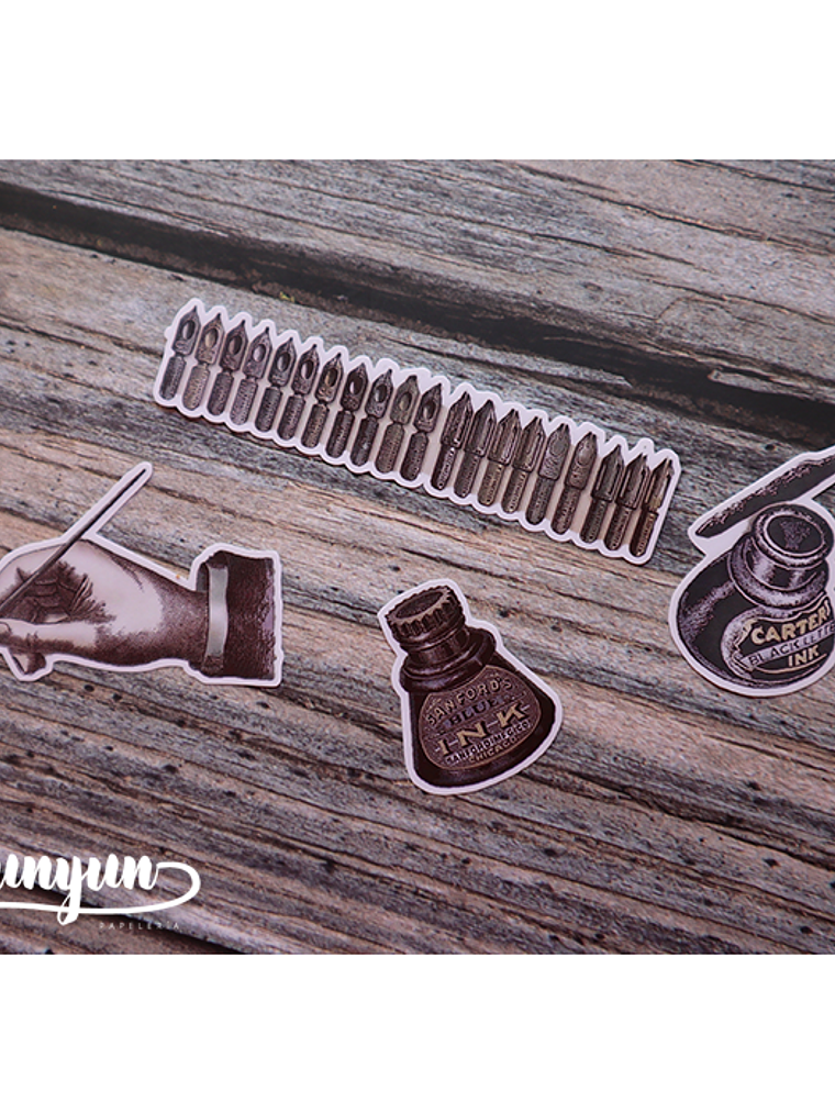 Stickers Escritura Vintage - 18 pzas 7