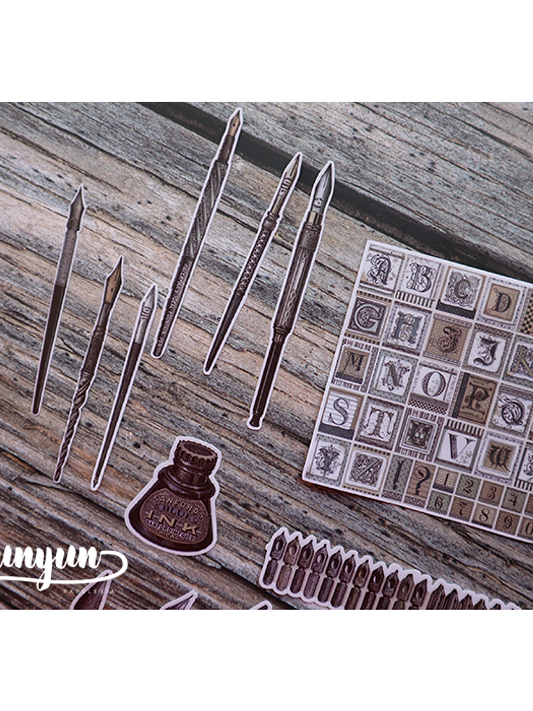 Stickers Escritura Vintage - 18 pzas 4