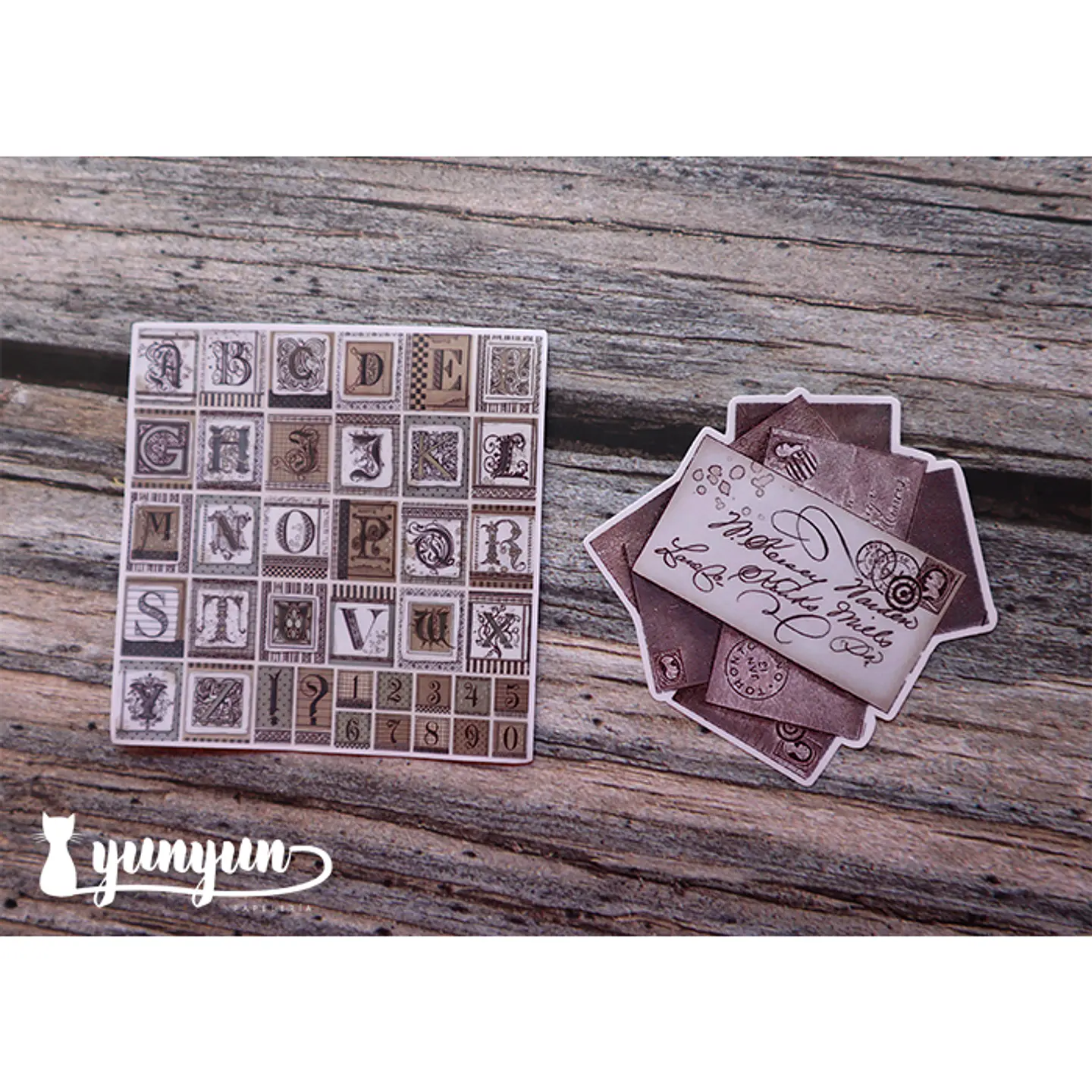 Stickers Escritura Vintage - 18 pzas 8