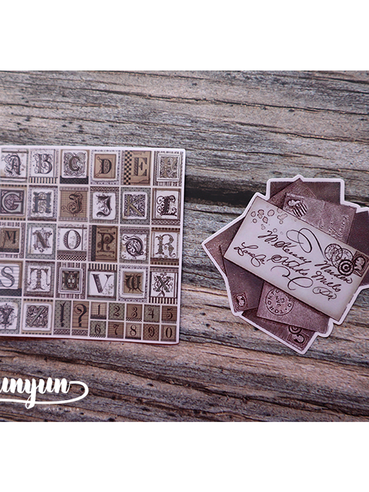 Stickers Escritura Vintage - 18 pzas 8