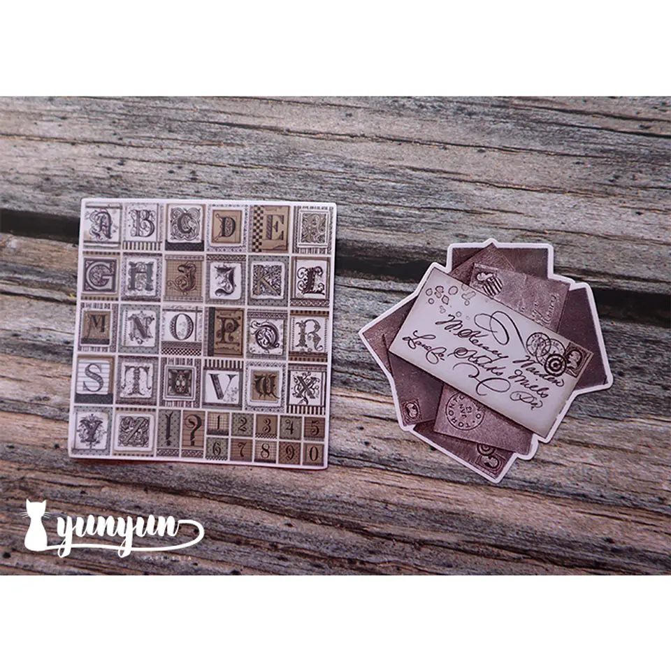 Stickers Escritura Vintage - 18 pzas 8