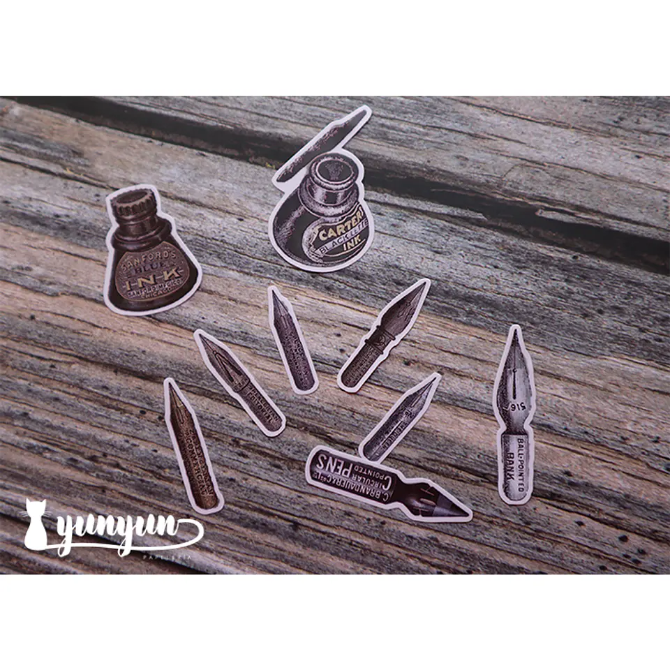 Stickers Escritura Vintage - 18 pzas 9