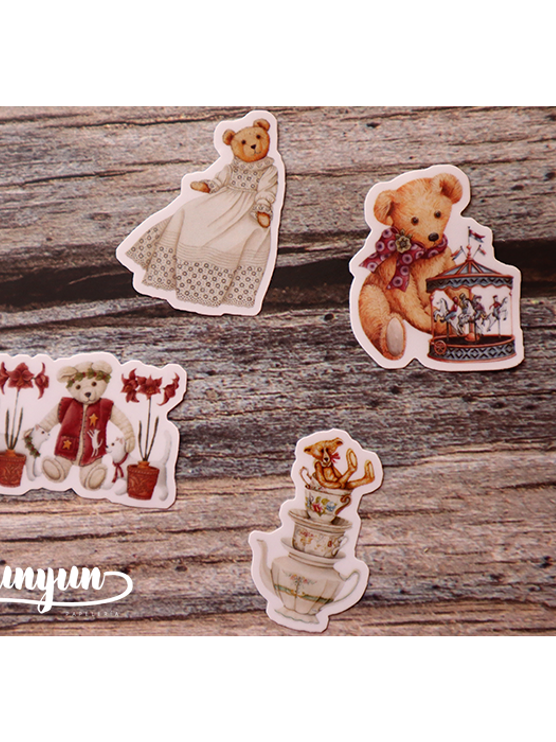 Stickers Vintage Teddy Bear - 40 pzas 3