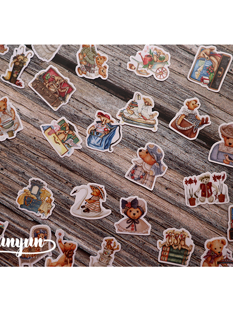 Stickers Vintage Teddy Bear - 40 pzas 1