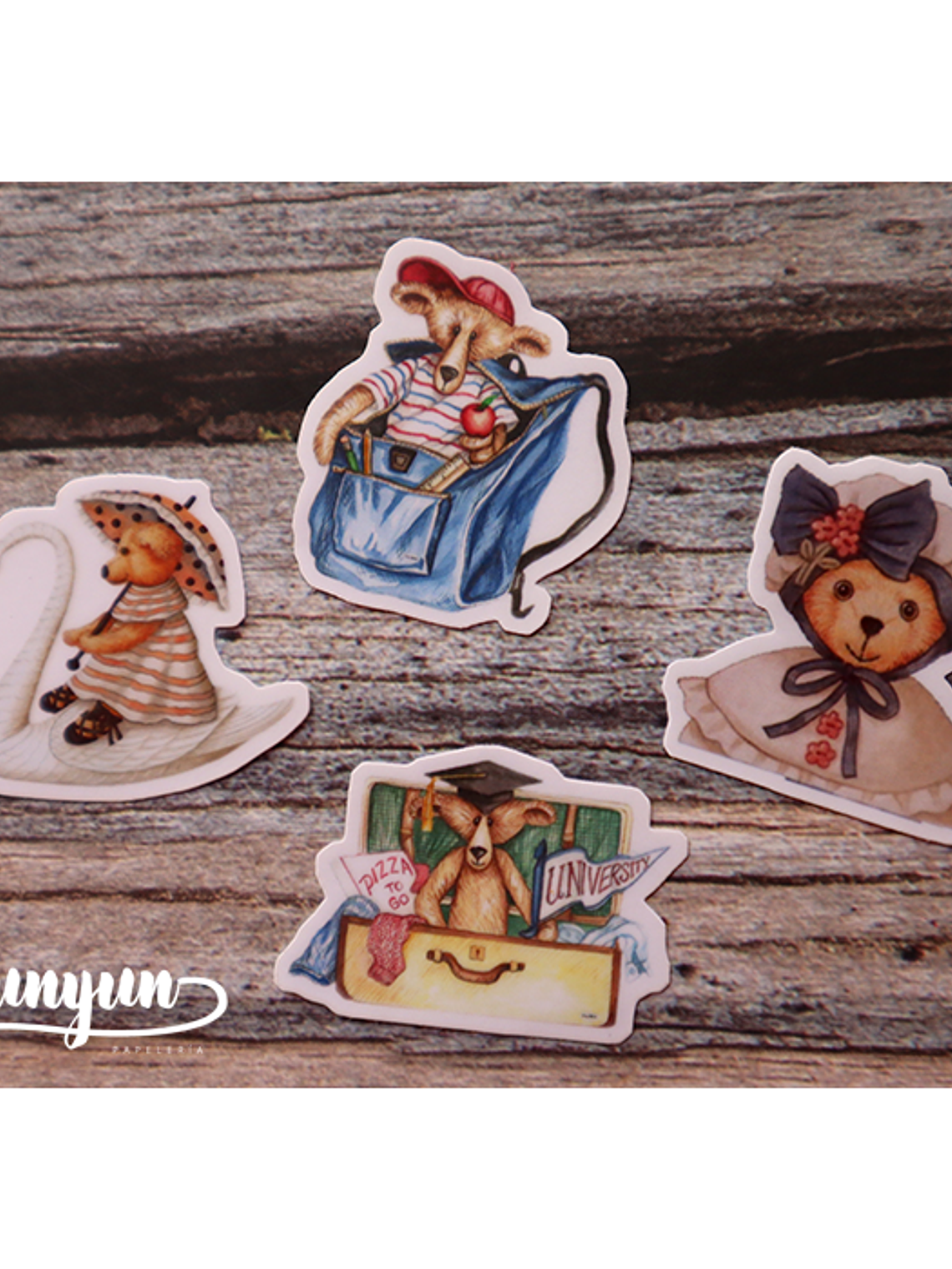 Stickers Vintage Teddy Bear - 40 pzas 2