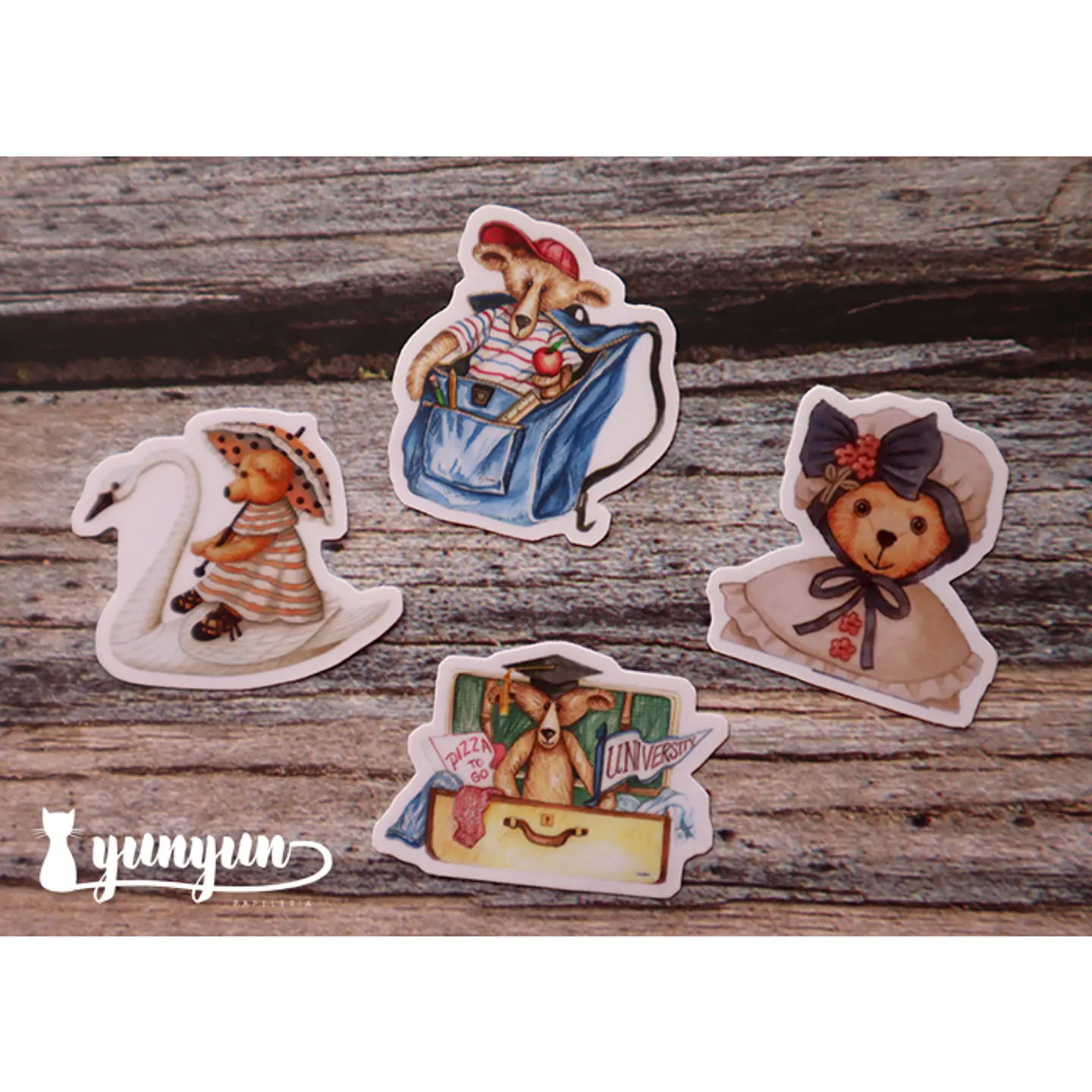 Stickers Vintage Teddy Bear - 40 pzas 2