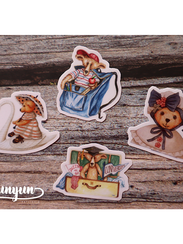 Stickers Vintage Teddy Bear - 40 pzas 2