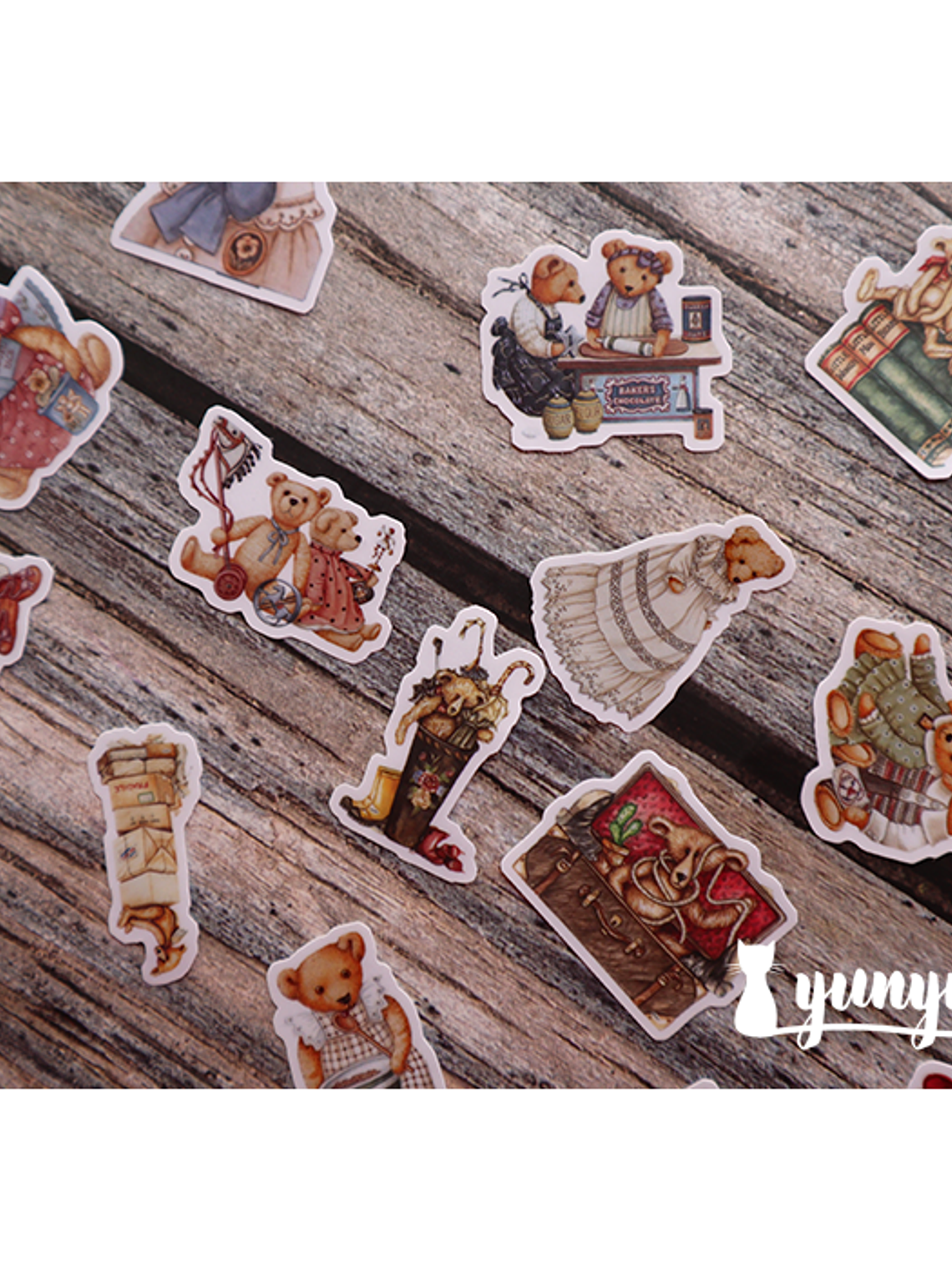 Stickers Vintage Teddy Bear - 40 pzas 7