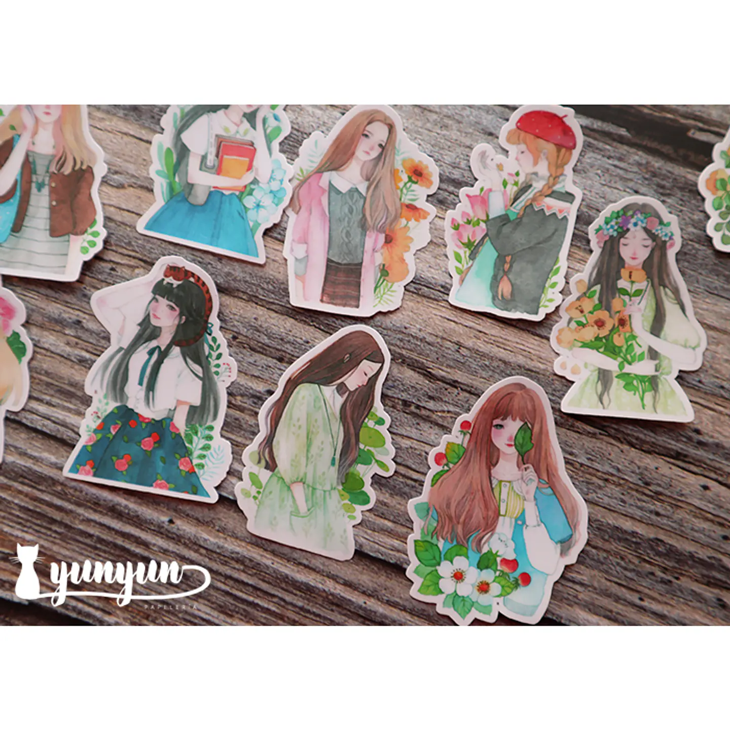 Stickers Girls & Flowers - 15 pzas 6