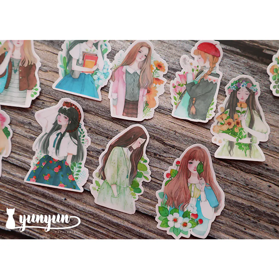 Stickers Girls & Flowers - 15 pzas 6