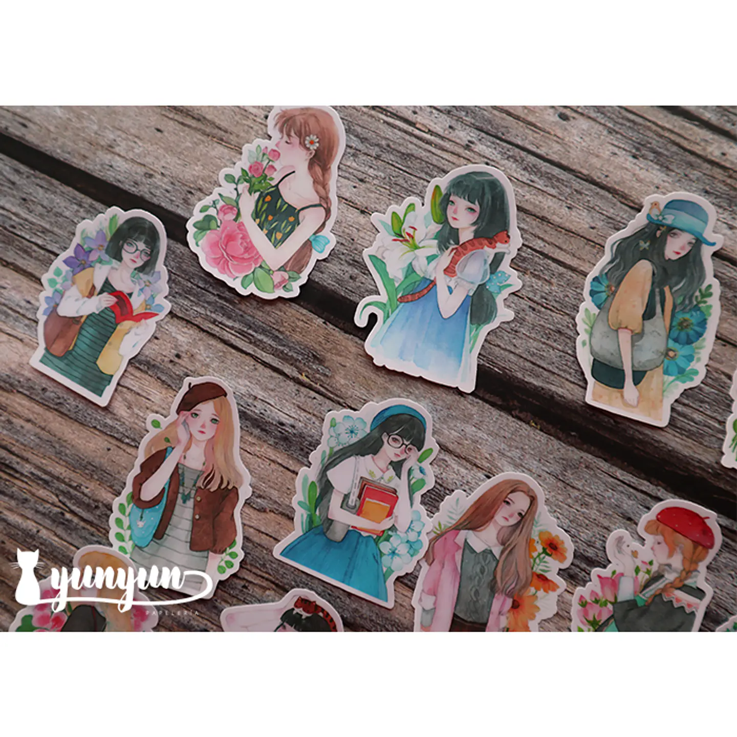 Stickers Girls & Flowers - 15 pzas 4