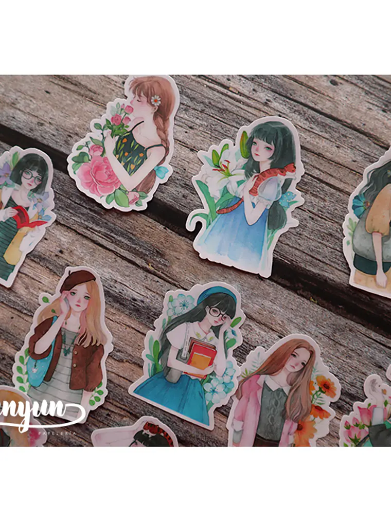 Stickers Girls & Flowers - 15 pzas 4