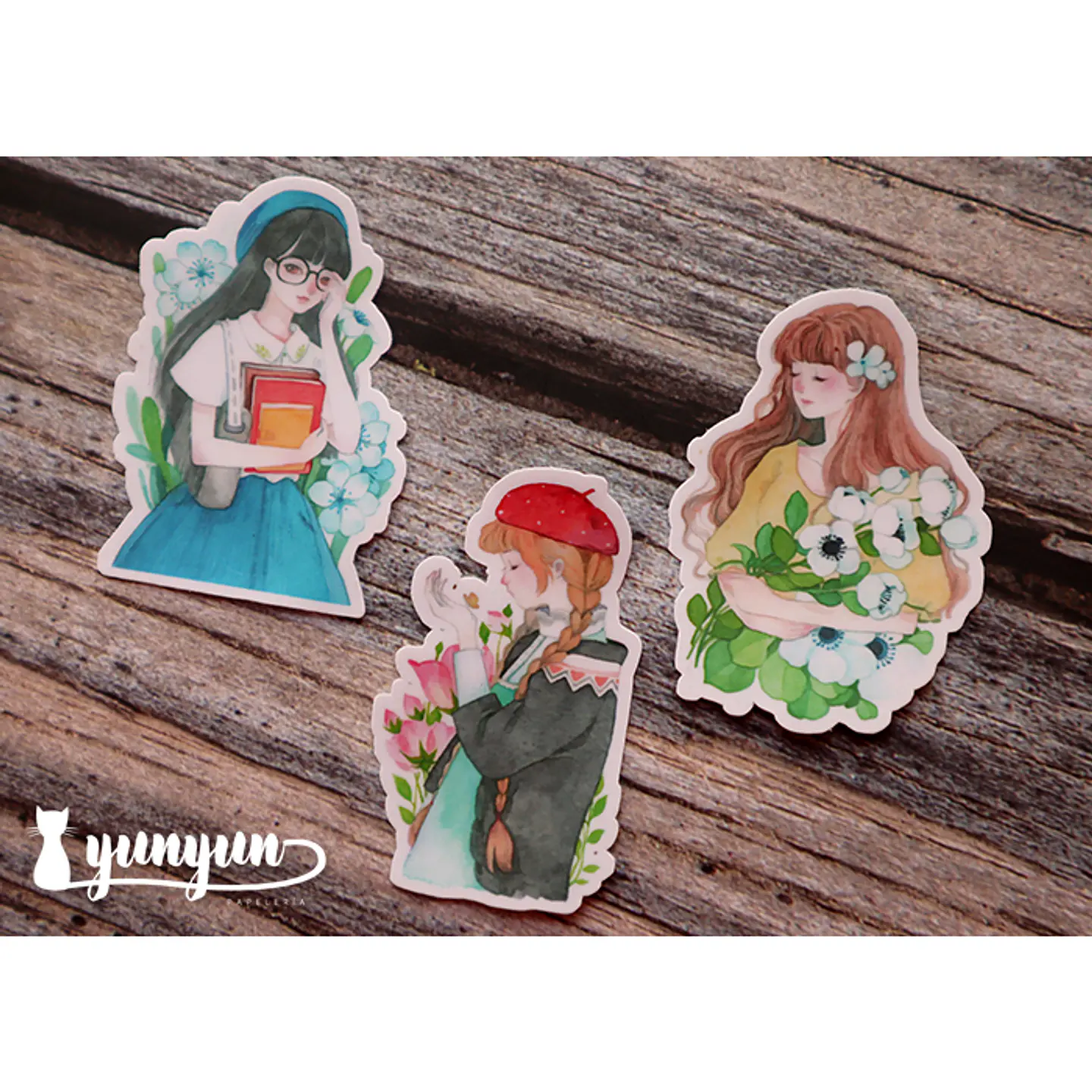 Stickers Girls & Flowers - 15 pzas 3