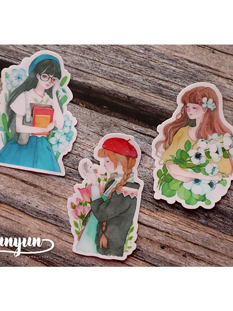 Stickers Girls & Flowers - 15 pzas 3