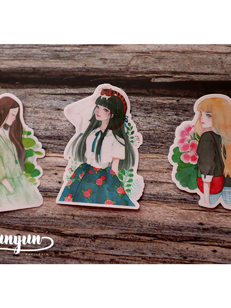 Stickers Girls & Flowers - 15 pzas 5