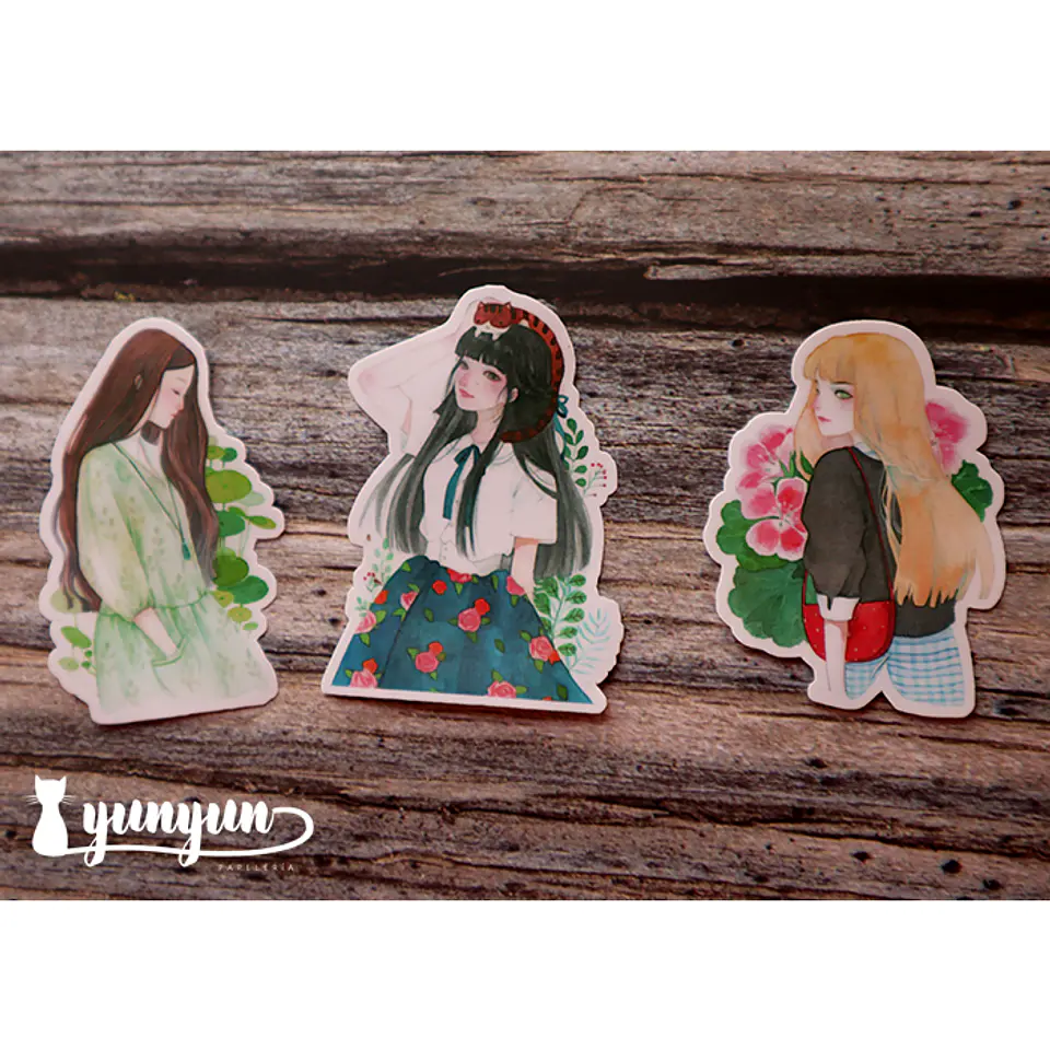 Stickers Girls & Flowers - 15 pzas 5