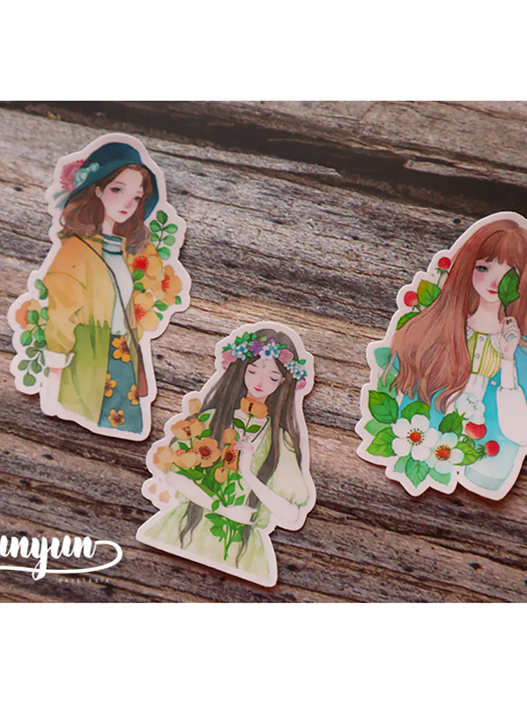 Stickers Girls & Flowers - 15 pzas 7