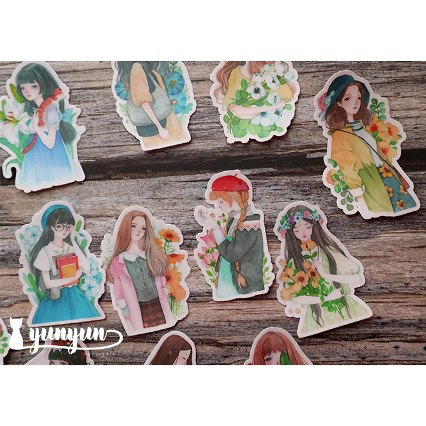 Stickers Girls & Flowers - 15 pzas 8
