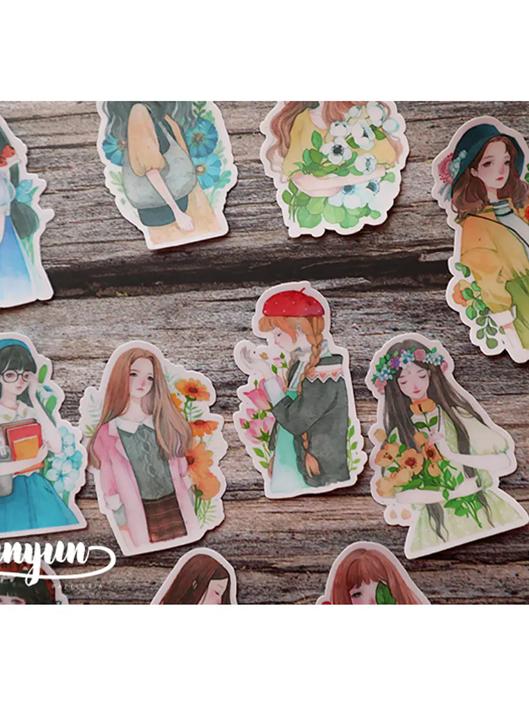 Stickers Girls & Flowers - 15 pzas 8