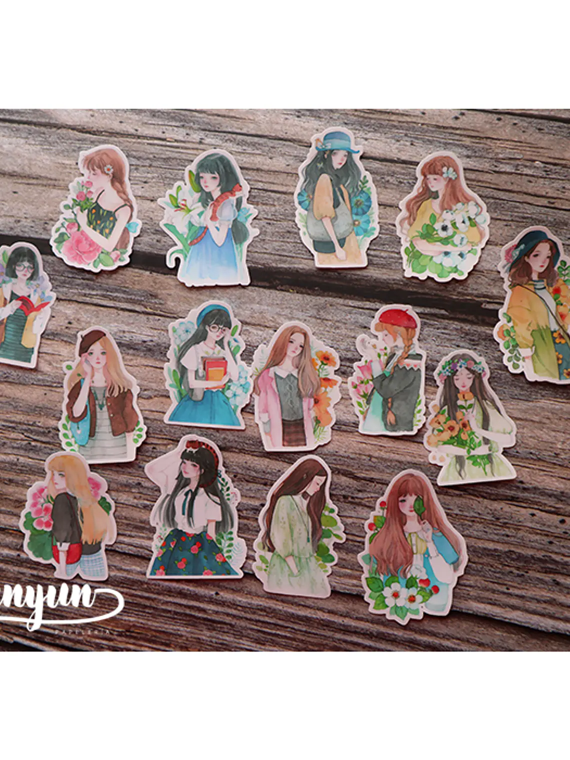 Stickers Girls & Flowers - 15 pzas 2